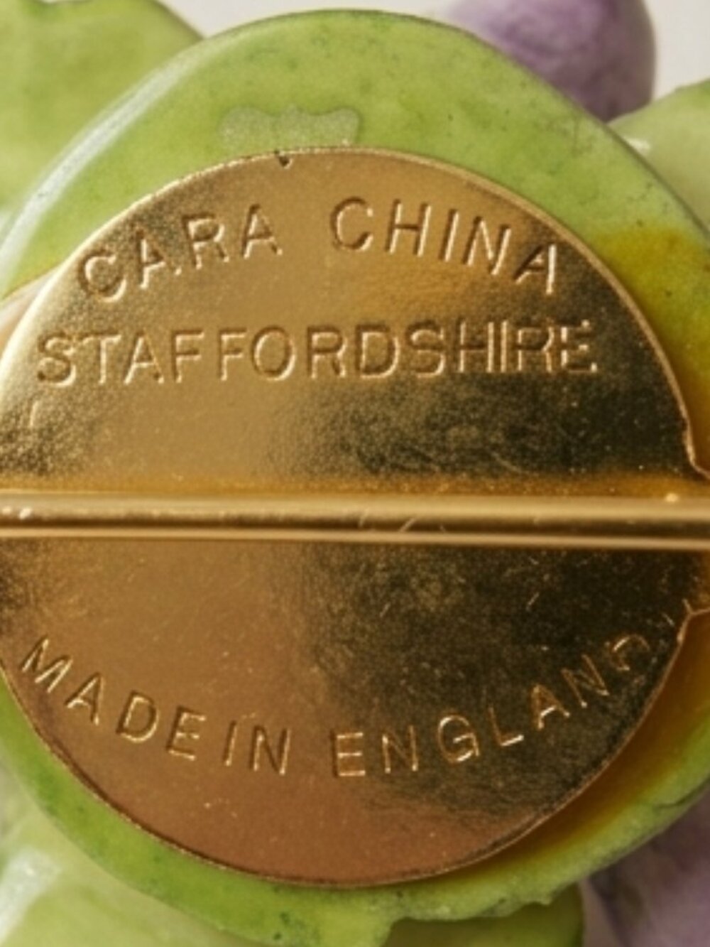Vintage Cara China Staffordshire Floral Brooch Pin - Picture 4 of 5